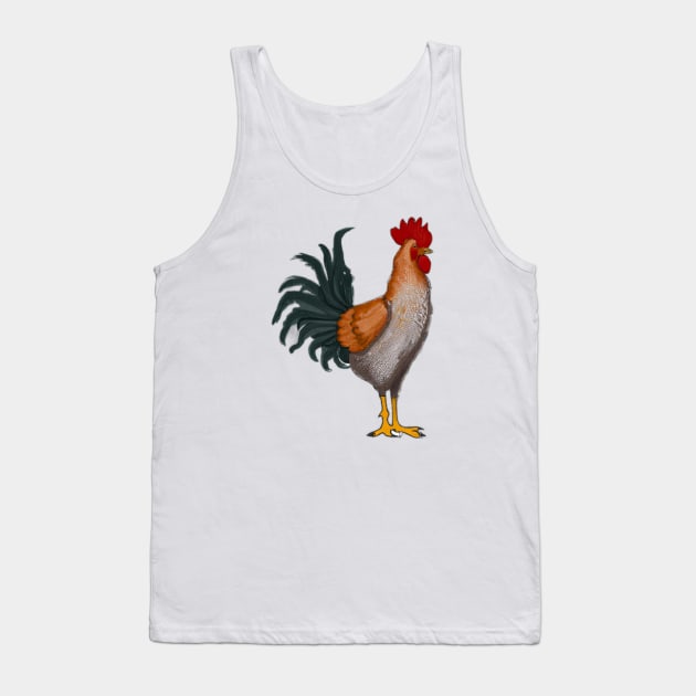 Cute Rooster Drawing Tank Top by Play Zoo